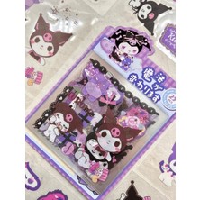 Kağıt Gemi Sanrio Karakter Kuromi 25 Yaprak Pet Sticker Set Mavi Paket