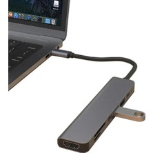 Macbook Pro Huawei Dell Uyumlu Type C To 4K Hdmı+Usb3.0+Sd/tf+Pd+Type-C, Taşınabilir 7in1 Adaptör