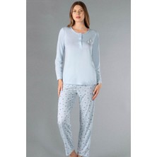 Mevsimlik Uzun Kol Pijama Takım Viskon Alperi 790-54
