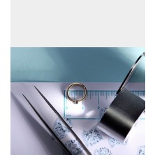 Safirli Halka Piercing Küpe, 12 mm , 1.2 Mm, 14K Sarı-Beyaz-Kırmızı Altın | LE00001S