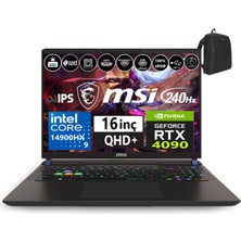 MSI Nb Vector 16 Hx Intel I9-14900HX 96GB Ddr5 2tb SSD 16GB/RTX4090 175W WINDOWS11HOME 16" 240HZ Qhd+ Taşınabilir Bilgisayar VECA14VIG-825XTR39+WEBLEGELSINÇANTA