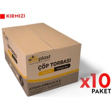 Atiplast Çöp Torbası Endüstriyel Hantal Boy 1000 gr 100 x 150 cm Kırmızı 10 Rulo