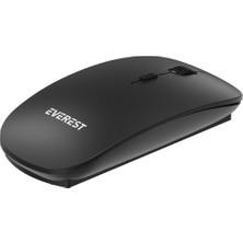 Everest Sm-12 Kablosuz Mouse, Slim, Siyah