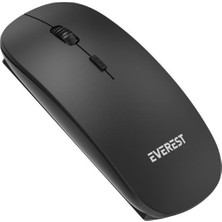 Everest Sm-12 Kablosuz Mouse, Slim, Siyah