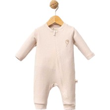 by BebekOdam Bej Balon Nakışlı Bebek Fermuarlı Tulum - 1014970