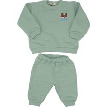 by BebekOdam Erkek Bebek Yeşil Tilki Nakışlı 3 Iplik 2'li Takım - 1014969