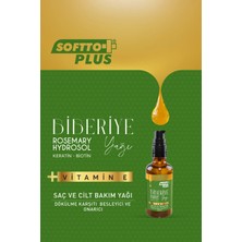 Softto Plus Biberiye Rosemary Hydrosol Yağı 50 ml - Keratin, Biotin & Vitamin E ile Saç Uzatma ve Onarım