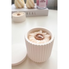 Bliss Beam Decoration Beyaz Renk Dekoratif Mumluk  Soya Mumu Ev Dekorasyonu