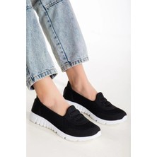 Afilli Afilli kadın Siyah Günlük Spor Bağcıksız Rahat Hafif Memory Anne Yürüyüş Ayakkabı