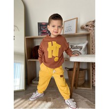 Miniğimin Cicileri Hi Baskılı Şapkalı 3 Lü Erkek bebe takım - Sarı