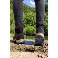 Jagulep Erkek Bot Kaydırmaz Kauçuk Taban Içi Kürklü Ortopedik Taban Fermuarlı Trekking