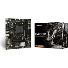 Biostar B450MH Sata,m2 Ddr4 3200MHZ USB 3.2 DVI HDMI Ses G.lan Am4 Matx Anakart