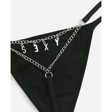 The Chita Arkası Sexy Yazılı Zincirli Tanga Külot