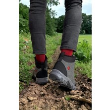 Erkek Bot Kaydırmaz Kauçuk Taban Içi Kürklü Ortopedik Taban Fermuarlı Trekking
