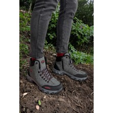 Erkek Bot Kaydırmaz Kauçuk Taban Içi Kürklü Ortopedik Taban Fermuarlı Trekking