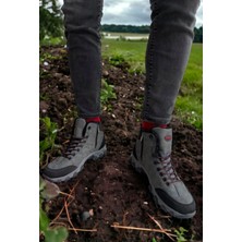 Erkek Bot Kaydırmaz Kauçuk Taban Içi Kürklü Ortopedik Taban Fermuarlı Trekking