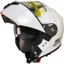 Mts -966-V2 Çene Açılır Kask (Beyaz)