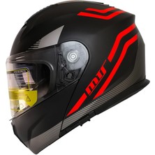 Mts -966-V2 Çene Açılır Kask (VX20 Red)