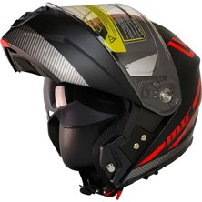 Mts -966-V2 Çene Açılır Kask (VX20 Red)