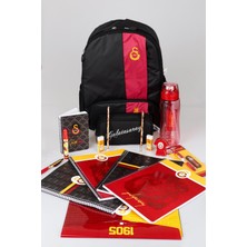 Galatasaray Lisanslı Galatasaray Okul Çantası,kalem ÇANTASI,700 ml Matara,4 Adet Defter Ile Kırtasiye Seti