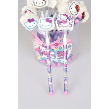 DEKOMUS İLE LİSANSLI HELLO KITTY YUMURTLAYAN SİLGİ TEPELİ KURŞUN KALEM