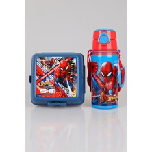 Marvel Spider-Man Dekomus Ile Yeni Sezon Lisanslı Spıderman 500 ml Çelik Matara ve 2 Katlı Beslenme Kutusu / Lunch Box Seti