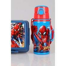 Marvel Spider-Man Dekomus Ile Yeni Sezon Lisanslı Spıderman 500 ml Çelik Matara ve 2 Katlı Beslenme Kutusu / Lunch Box Seti