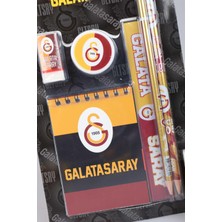 Galatasaray Yeni Sezon Lisanslı Galatasaray 7'li Kırtasiye Seti Not Defteri,cetvel,forma Tasarım Kalemtraş,kalemtraş,2 Adet Kurşun Kalem