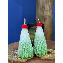 Birmiamu Happy New Year 2'li Yılbaşı Ağacı Dekoratif Mum Seti (Yeni Yıl-Mutlu Yıllar)