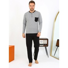 Monolya Erkek Uzun Kol Penye Füme Pijama Takımı 6861