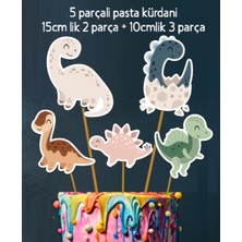 Hiras Dizayn 32 Parça Dinozor Temalı Dev Set Çocuk Kutlama Doğum Günü Süsü Banner Pasta Kürdanı Cupcake