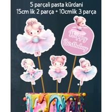 Hiras Dizayn 32 Parça Sevimli Balerin Dev Set Doğum Günü Süsü Banner Pasta Kürdanı Cupcake Süsü