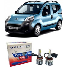 Photon Citroen Nemo LED Xenon Uzun + Kısa Far Ampulü H4 Duo Yeni Seri Beyaz 2007+