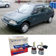 Photon Citroen Ax LED Xenon Uzun + Kısa Far Ampulü H4 Duo Yeni Seri Beyaz