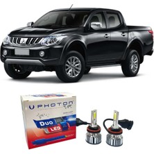 Photon Mitsubishi L200 LED Xenon Uzun + Kısa Far Ampulü H4 Duo Yeni Seri Beyaz 2005-2017