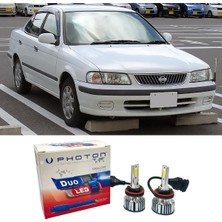 Photon Nissan Sunny LED Xenon Uzun + Kısa Far Ampulü H4 Duo Yeni Seri Beyaz