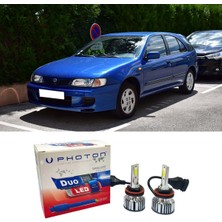Photon Nissan Almera LED Xenon Uzun + Kısa Far Ampulü H4 Duo Yeni Seri Beyaz 1995-2000
