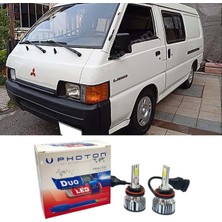 Photon Mitsubishi L300 LED Xenon Uzun + Kısa Far Ampulü H4 Duo Yeni Seri Beyaz 1989-2012