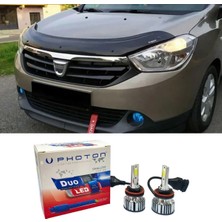 Photon Dacia Lodgy Uzun LED Xenon Kısa Far Ampulü H4 Duo Yeni Seri Beyaz