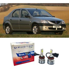 Photon Dacia Logan Uzun + Kısa LED Xenon Kısa Far Ampulü H4 Duo Yeni Seri Beyaz