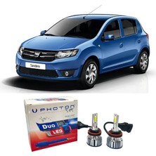 Photon Dacia Sandero Uzun LED Xenon Kısa Far Ampulü H4 Duo Yeni Seri Beyaz 2007-2016