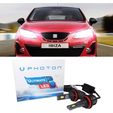 Photon Seat Ibiza Mk4 LED Xenon Kısa Far Ampulü H7 Ultimate 9500 Lumens Yeni Seri Beyaz 2008-2016