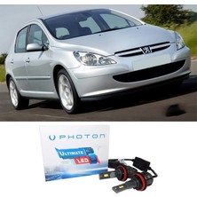 Photon Peugeot 307 LED Xenon Kısa Far Ampulü H7 Ultimate 9500 Lumens Yeni Seri Beyaz 2000-2005