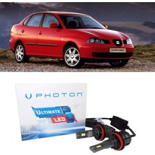 Photon Seat Cordoba LED Xenon Kısa Far Ampulü H7 Ultimate 9500 Lumens Şimşek Etkili Beyaz 1999-2003
