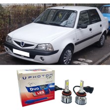 Photon Dacia Solenza Uzun + Kısa LED Xenon Kısa Far Ampulü H4 Duo Yeni Seri Beyaz