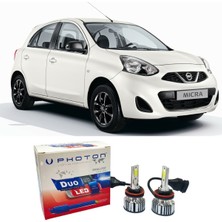 Photon Nissan Micra LED Xenon Uzun + Kısa Far Ampulü H4 Duo Yeni Seri Beyaz 2010-2017