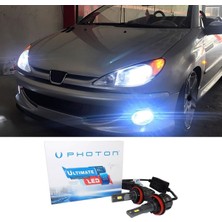 Photon Peugeot 206 LED Xenon Uzun Far Ampulü H7 Ultimate 9500 Lumens Yeni Seri Beyaz 2003+