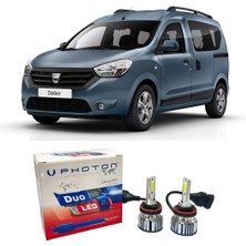 Photon Dacia Dokker Uzun LED Xenon Kısa Far Ampulü H4 Duo Yeni Seri Beyaz