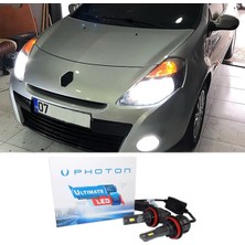 Photon Renault Clio 3 LED Xenon Kısa Far Ampulü H7 Ultimate 9500 Lumens Yeni Seri Beyaz 2006-2013