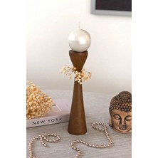 Bulud Design Ahşap, Şamdan Mumluk, 2 Li Set, Dekorasyon, , Minimalist, Iskandinav Dekor, Modern,